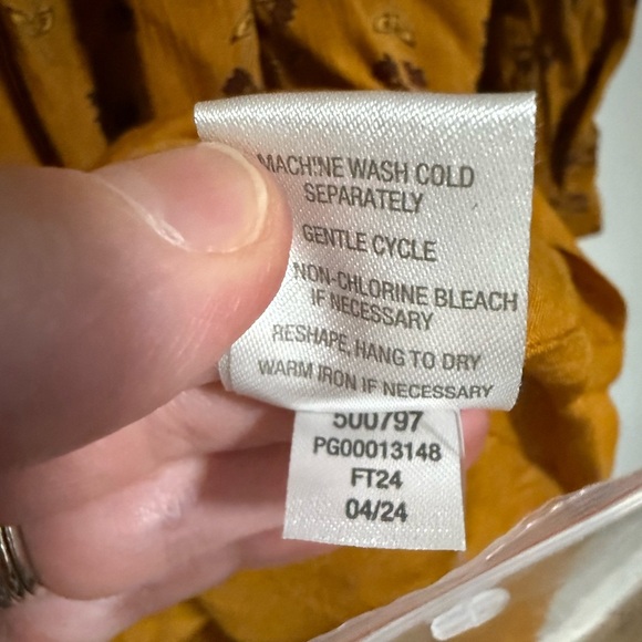 Garnet Hill Shiloh Crepe Floral Long Sleeve Dress Size Medium Boho Peasant - Picture 9 of 11